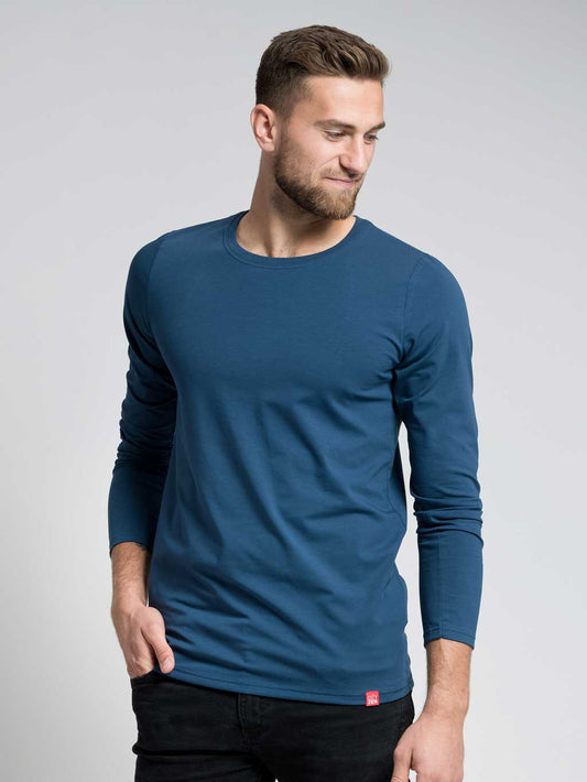 Men's t-shirt with long sleeves-navy