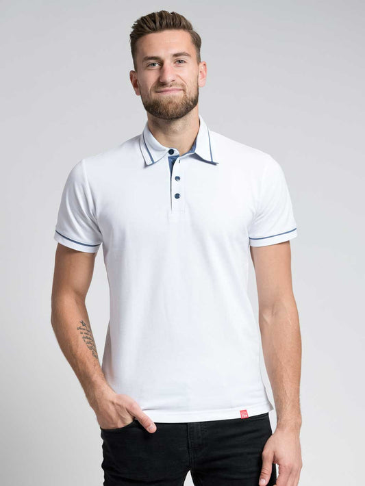 Men's polo shirt with reinforced collar