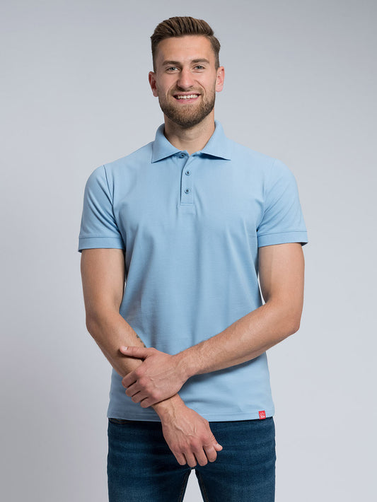 Men's polo shirt BASIC light blue