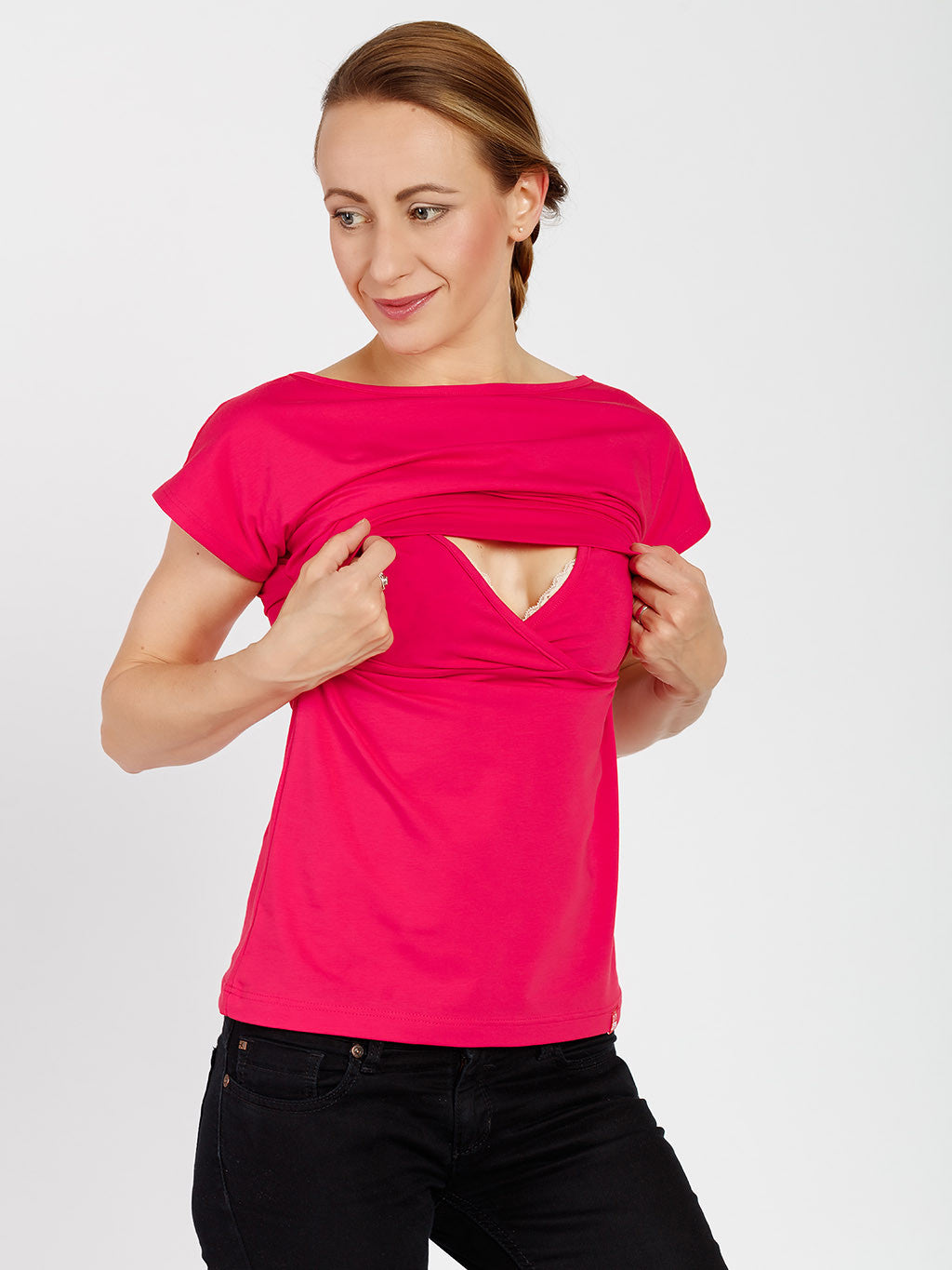 CityZen® raspberry nursing T-shirt with kimono sleeve