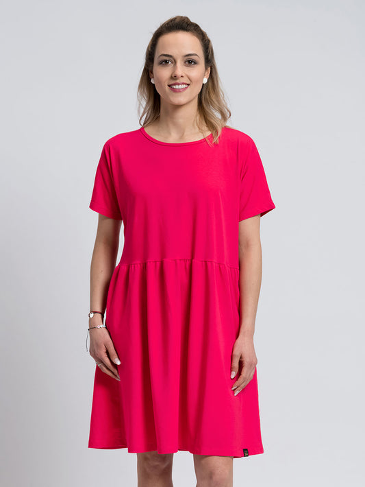 Loose cut dress ANNA raspberry