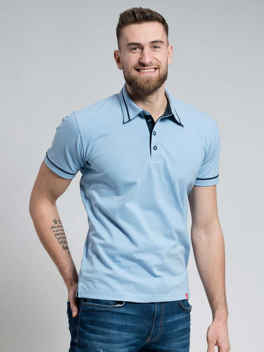 Men's polo shirt with reinforced collar