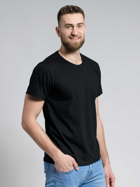 Cotton t-shirt CityZen® black-round neck