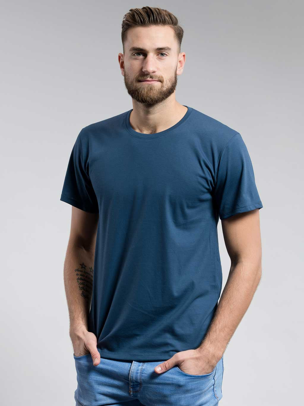 Cotton t-shirt CityZen® Blue-round neck