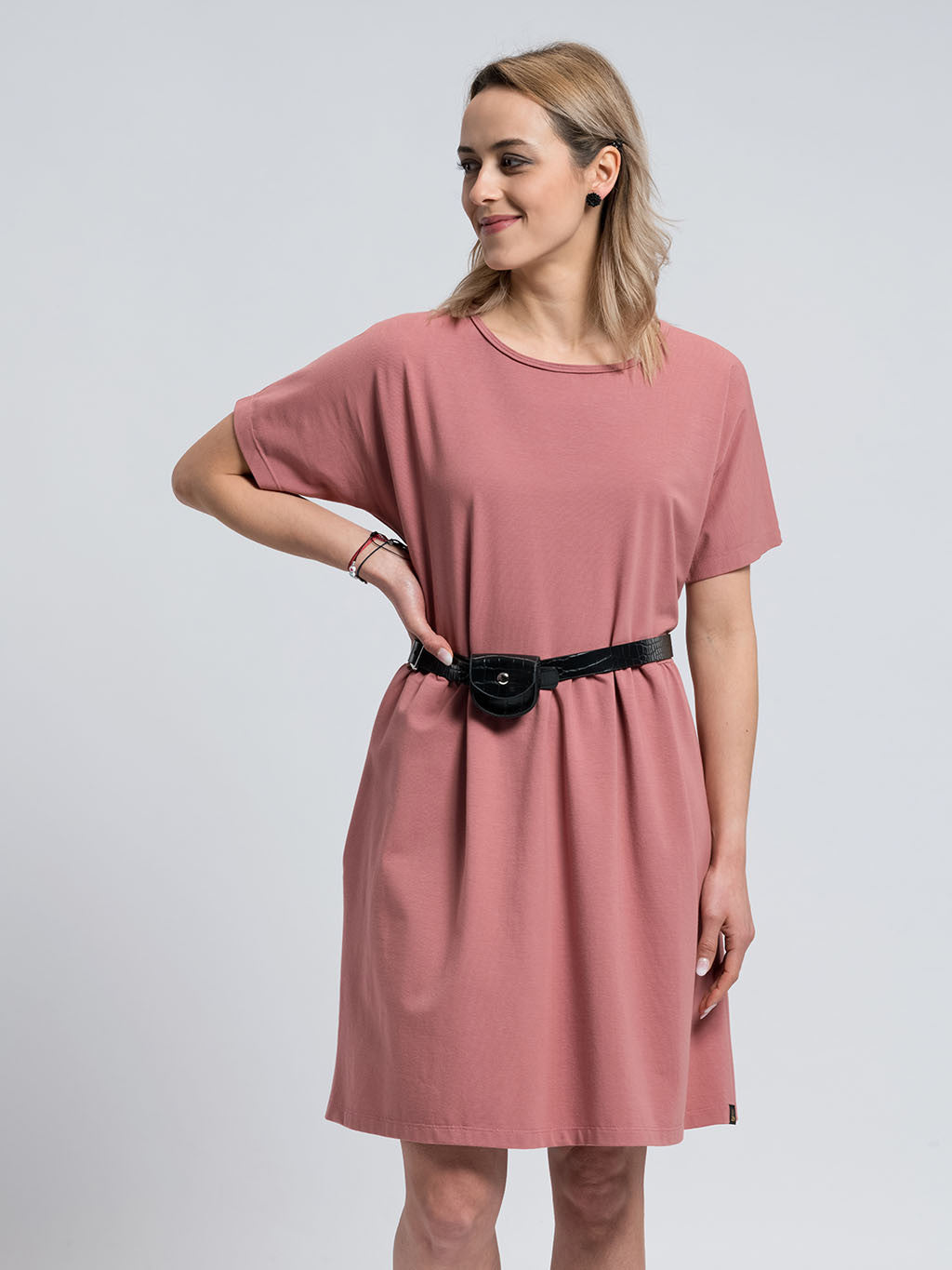 Loose cut dress ANNA powder