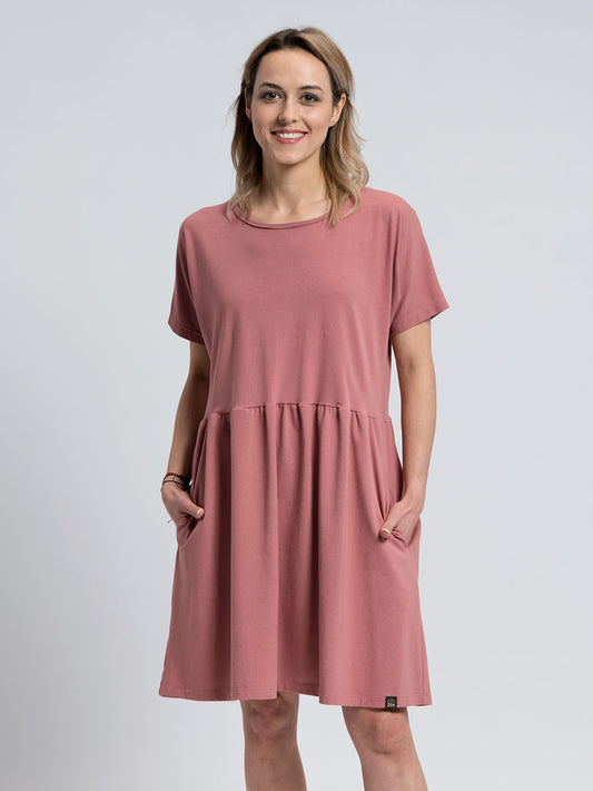 Loose cut dress ANNA powder